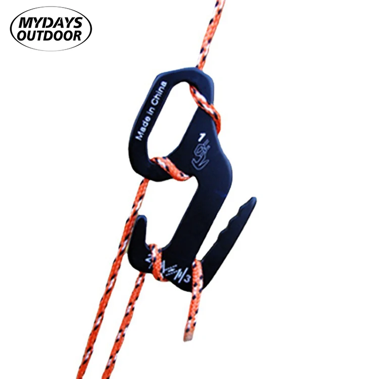 Mydays Outdoor Aluminum Alloy Ultralight Camping Tent Guyline Cord Adjuster Rope Tensioner for Camping Hiking Backpacking