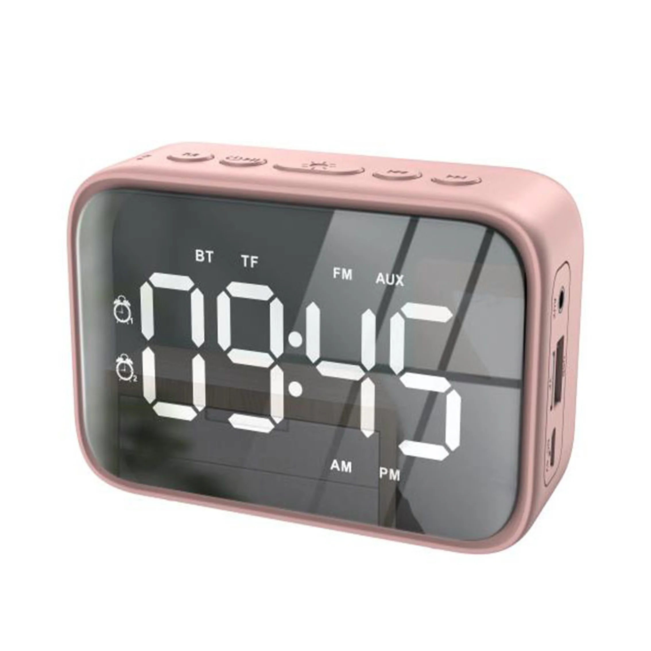 G20 2020 New Arrival Factory Price Led Screen Dual Alarm Clock FM Blue tooth  Wireless Speaker with USB Flash Driver Aux Line