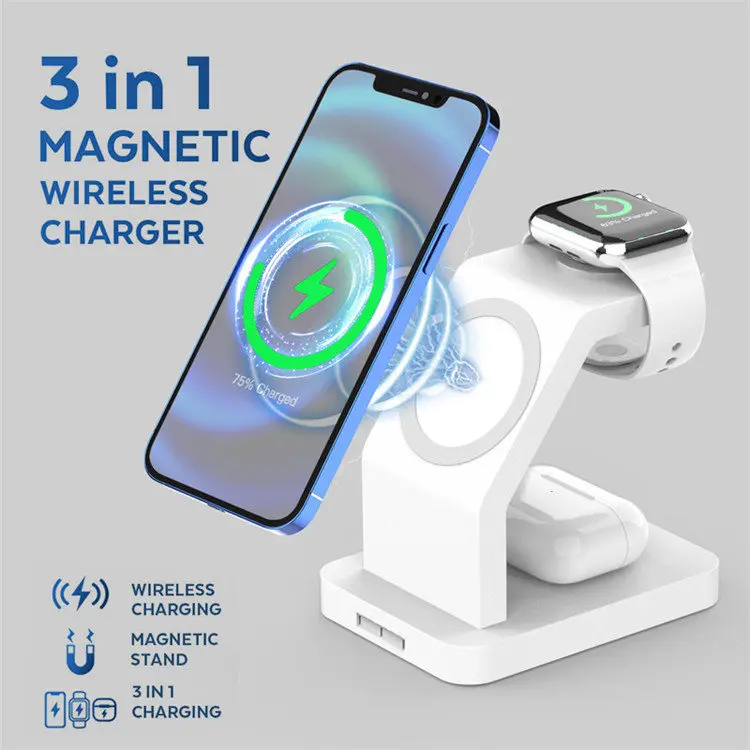 3in1 Magnetic Wireless Charger Stand Dock On Amazon Hot Selling Popular Products 2022 For iPhone 14/13/12/11 Charging Station
