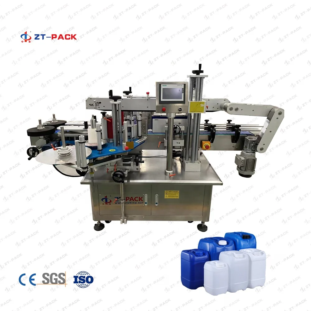 Auto Self Adhesive Labeling Machines Gallon Square Galn Etiquetadora Bottle Drum Barrel Jerry Can Machine Sticker Labeler