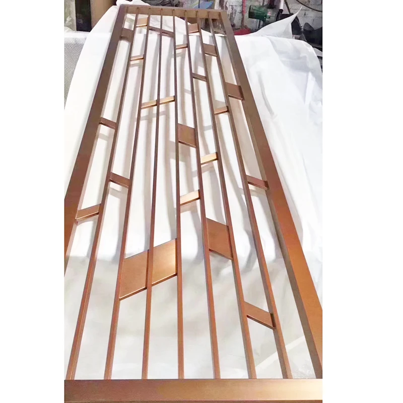 304 brushed grey brass golden copper black geometric figure stainless steel room dividers panel frame for villa decoration