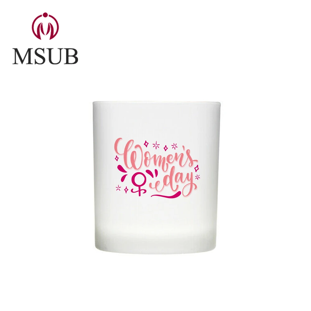 
8oz , 10oz sublimation clear glass mug with straw and lid 