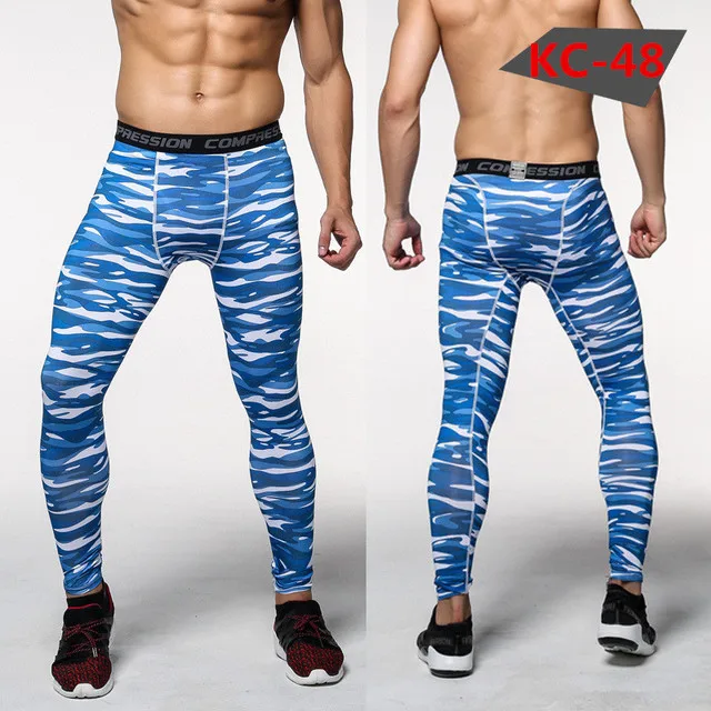 Fitness Sport Leggings Men Gym Jogging Trousers Sportswear Camouflage Compression Pants Running Tights Men Soccer Training Pants