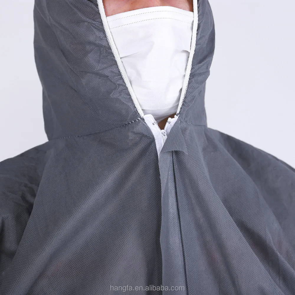 Ppe Suit Disposable Coverall Safety Clothing Type 5  Coverall Disposable Waterproof Hazmat Suit For Industrial Working Clothes