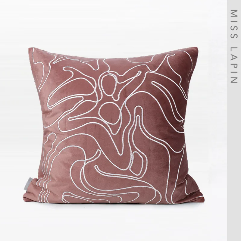 
MISS LAPIN Latest Design Cushion Cover Pattern Embroidered Bed Decor Velvet Throw Square Pillow Cases 