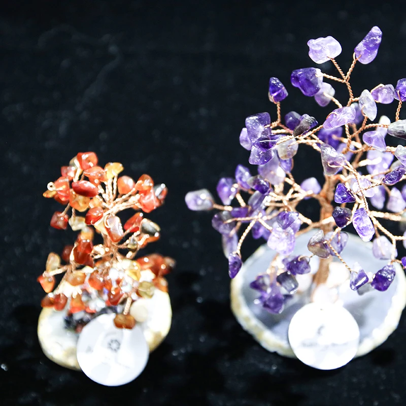 luxury jewelry decorative natural wealth quartz gemstone crystal fortune tree