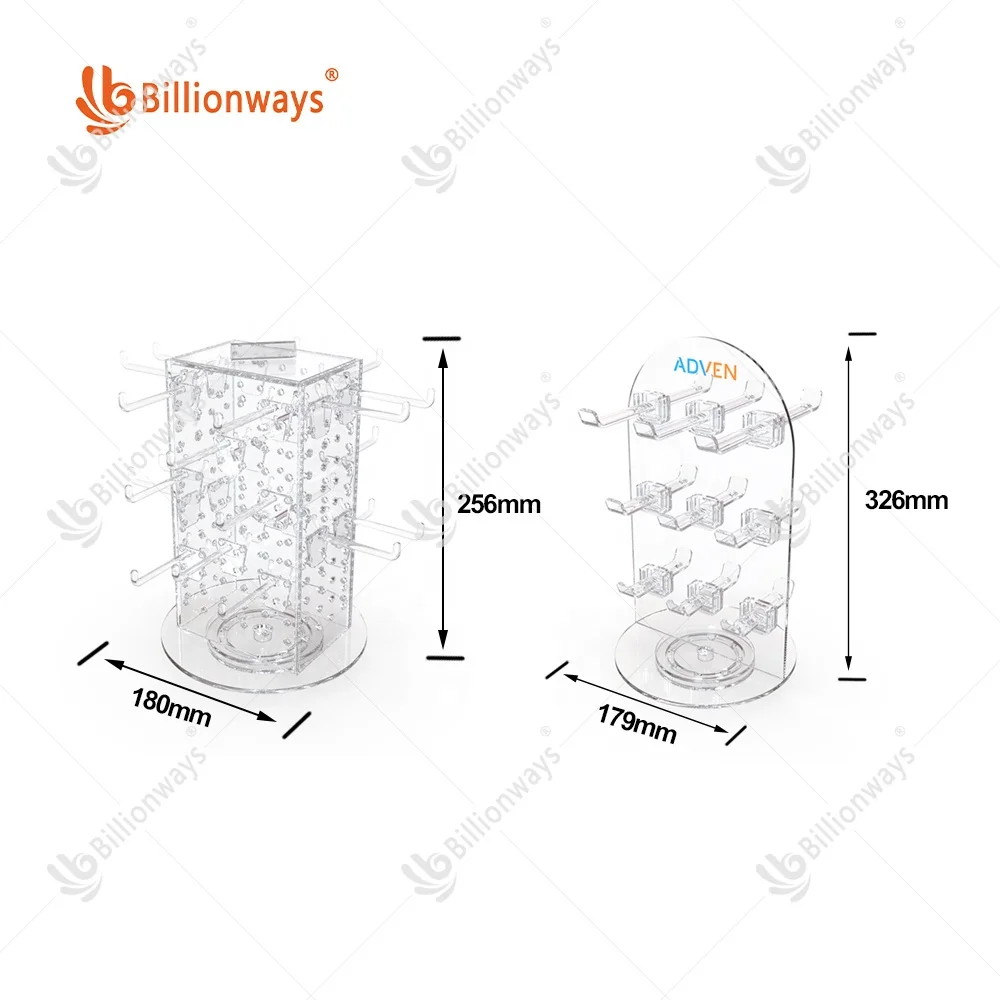 Fashion Jewelry Countertop With Hooks Rotating Key Chain Display Stand