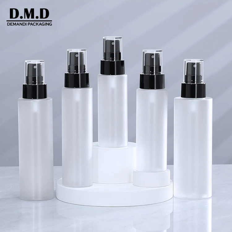 Customized logo 100 ml 3oz frosted 150ml 120ml plastic PET 250ml empty body mist cosmetic spray bottle packaging 8 oz