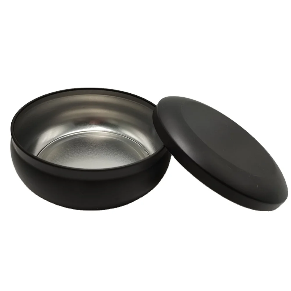 Wholesale Empty Round Scented Decorative Packaging Tin Can Container Jars Travel Black Candle Tins