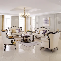 2020 Luxury French Baroque Living Room Set/Royal Palace Antique 3 Seater Classic European Style Leather Sofa