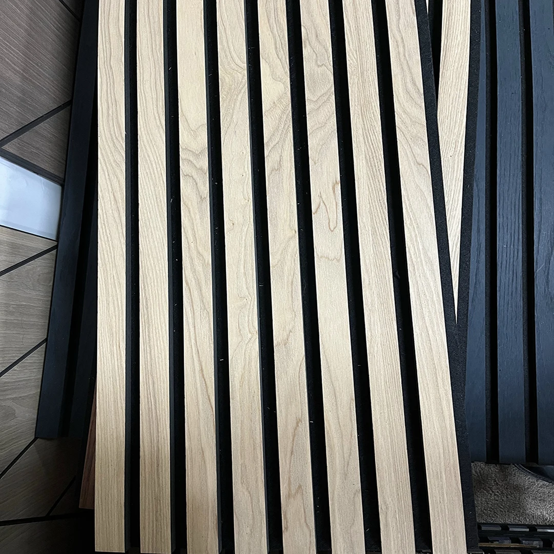 KASARO Eco-Friendly 3D Slat Laminated Wood Wall Pane Sound Absorbing Felt Acoustic Panels For Hall