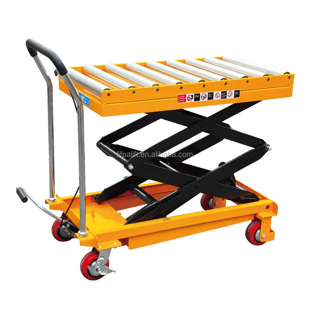 1000kg portable hydraulic heavy duty platform trolley