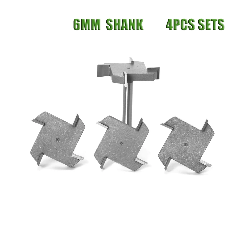 ALPHA 6MM Shank 4 Flute Body Plane Tool Slab Flattening T Slot Router Bits