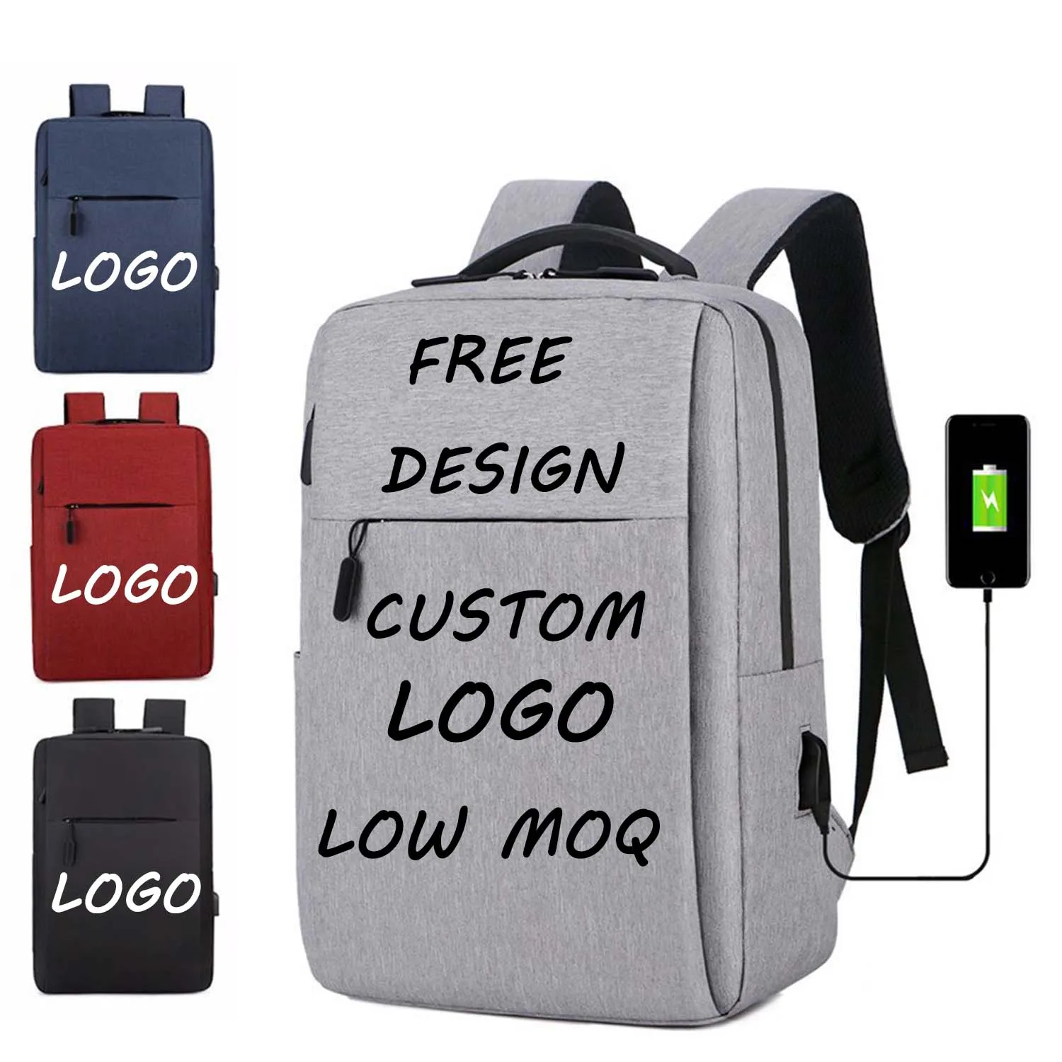 Custom Logo Fashion Outdoor Travel School Bag Business Waterproof Oxford Casual Large Capacity Usb Laptop Backpack Bag For Men
