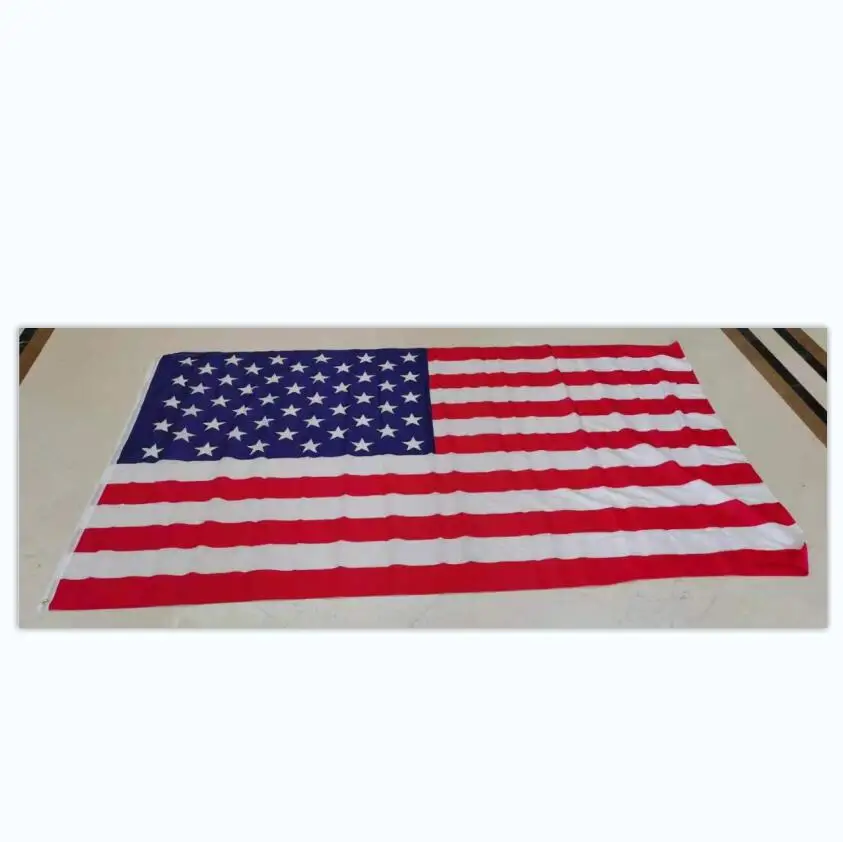 Cheap stock 100%polyester July fourth 3*5ft American US USA flag
