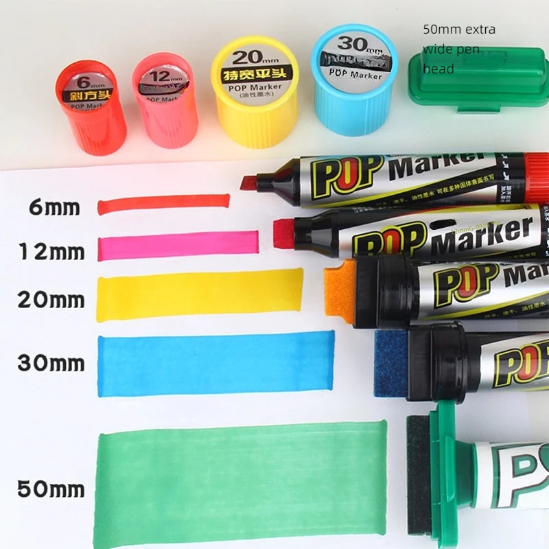 Custom Logo Big Poster Marker 30mm Writing Width 12 Colored Jumbo Marker For Art Poster Writing Marker