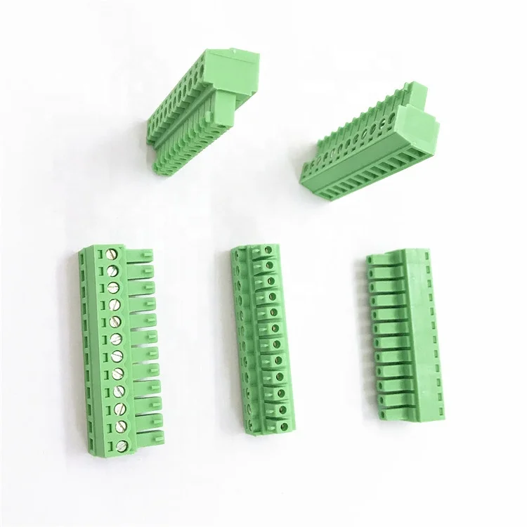 Зеленая Подключаемая Клеммная колодка (2erjk-3. 81) 3,81 мм Шаг 14 контактов мама