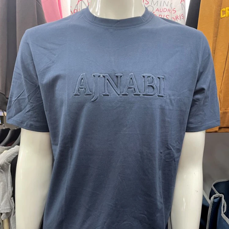 Inventory 95% Cotton And 5% Spandex T-Shirt High Quality Men 190 Gsm 3d Embossed T-Shirts