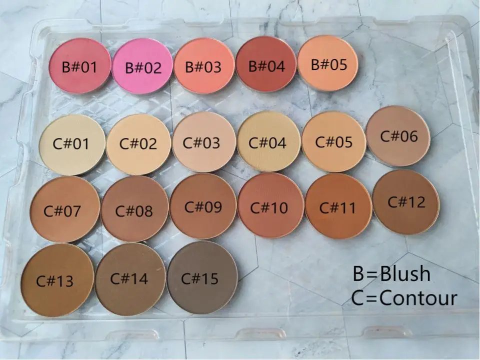 Custom Logo Cheek Make Up Vegan Multi-Colors Single Blush Compact Contour Shimmer Blusher High Pigment Pressed Powder Blush