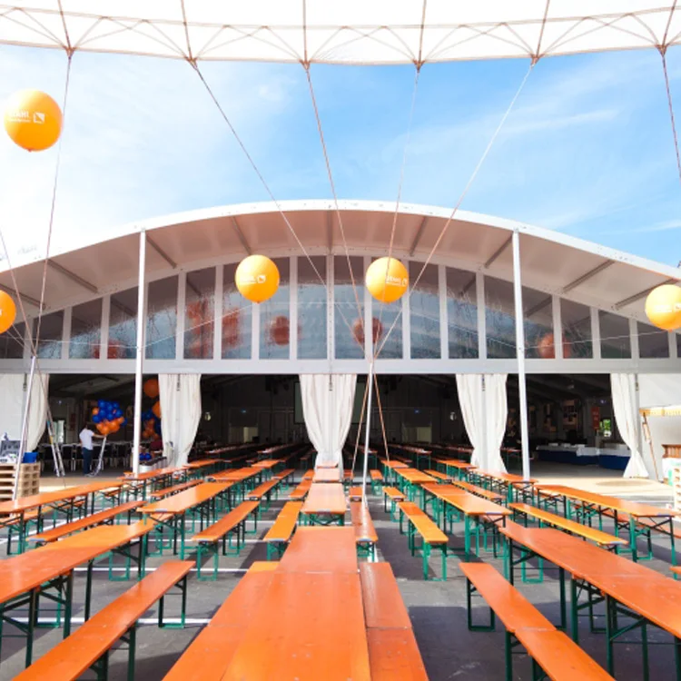 Temporary Building 25x80m Corporate Archy Marquee Tent With Glass Wall