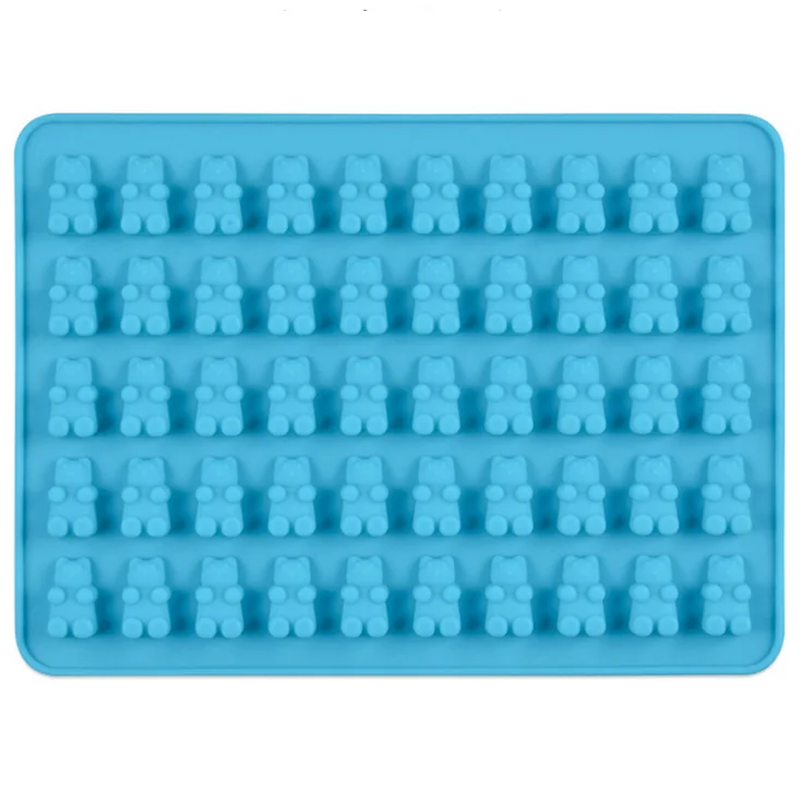 wholesale 50 cavities gummy bear silicone chocolate mould candy jelly ice cream soap mold