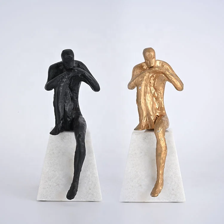 Simple art simple modern figure  metal decor india craft sculpture home decoration for hotel porch study desktop decoration