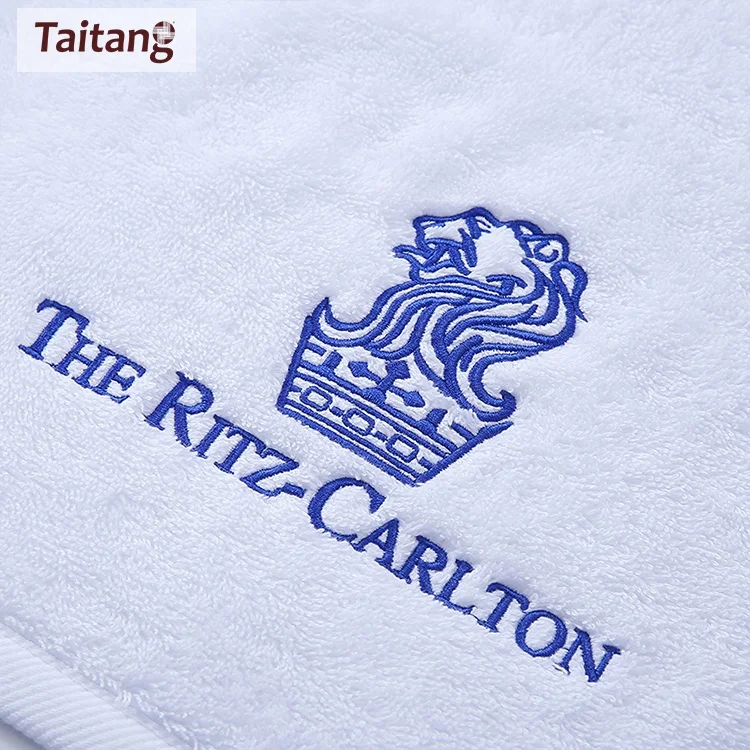 Набор полотенец для отеля с вышитым логотипом, белое банное полотенце для лица из 100 хлопка