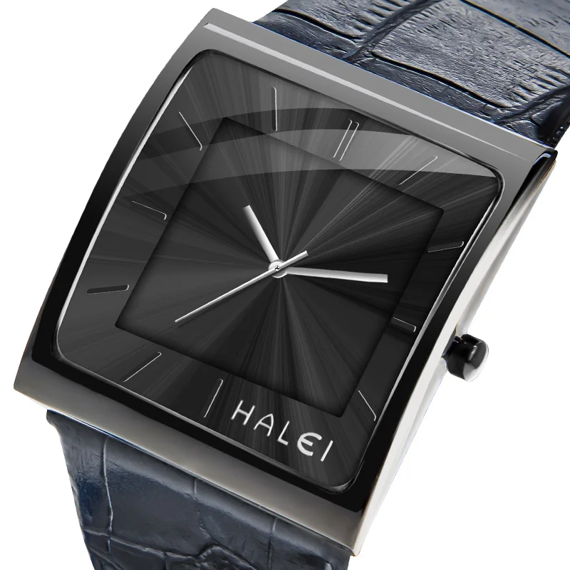 STAR RUDDER 485M square men wrist watches rectangular white shell mens watch leather luxury quality quartz mens watch