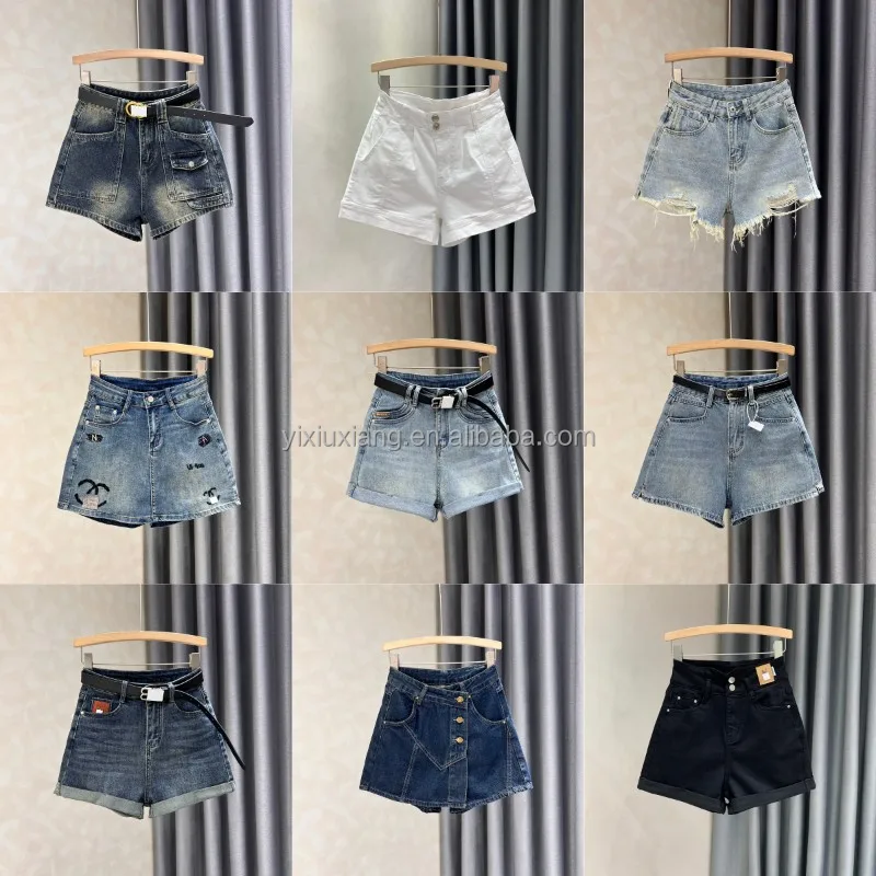 Wholesale custom plus-size new women girls pocket denim shorts Fashion summer zipper jeans casual shorts