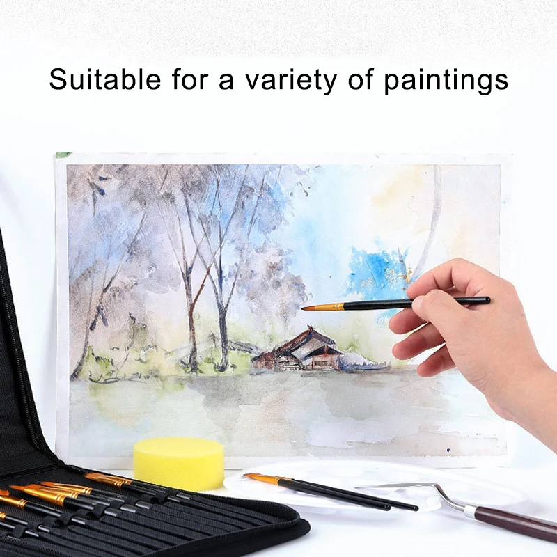 Оптовая продажа; 12 шт. масло высокая-конец деревянной ручкой акриловой живописи кисти малярные художников набор