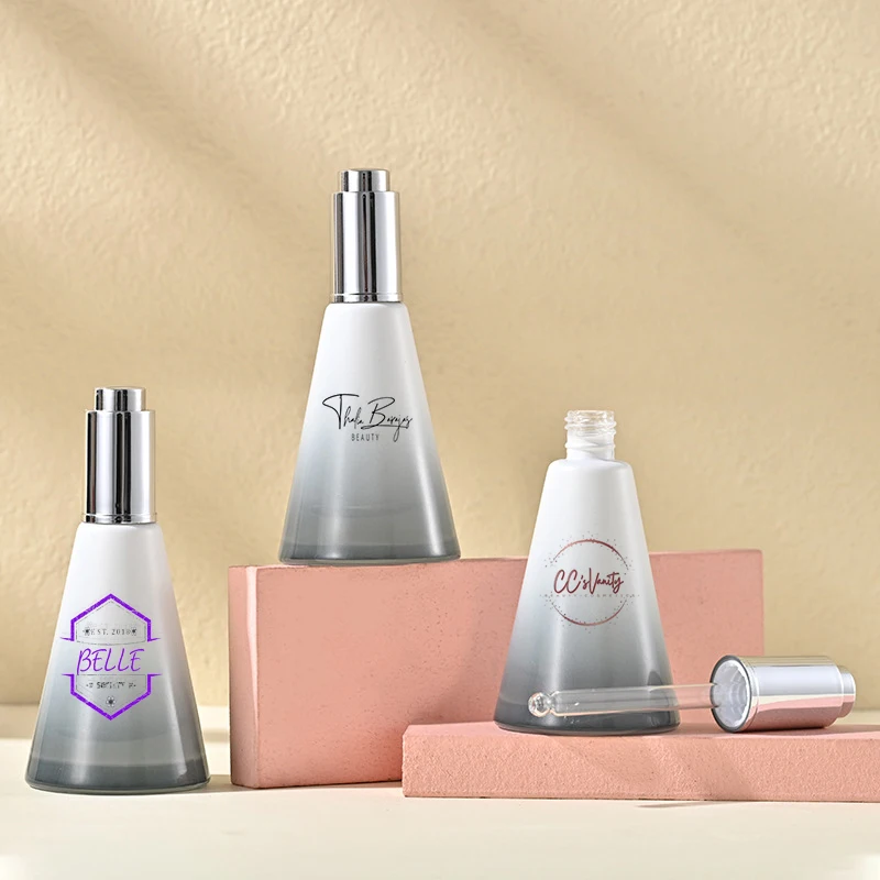 Hot New Essence Bottle 15ML conical glass dropper bottle Liquid skin care essence bottle custom logo