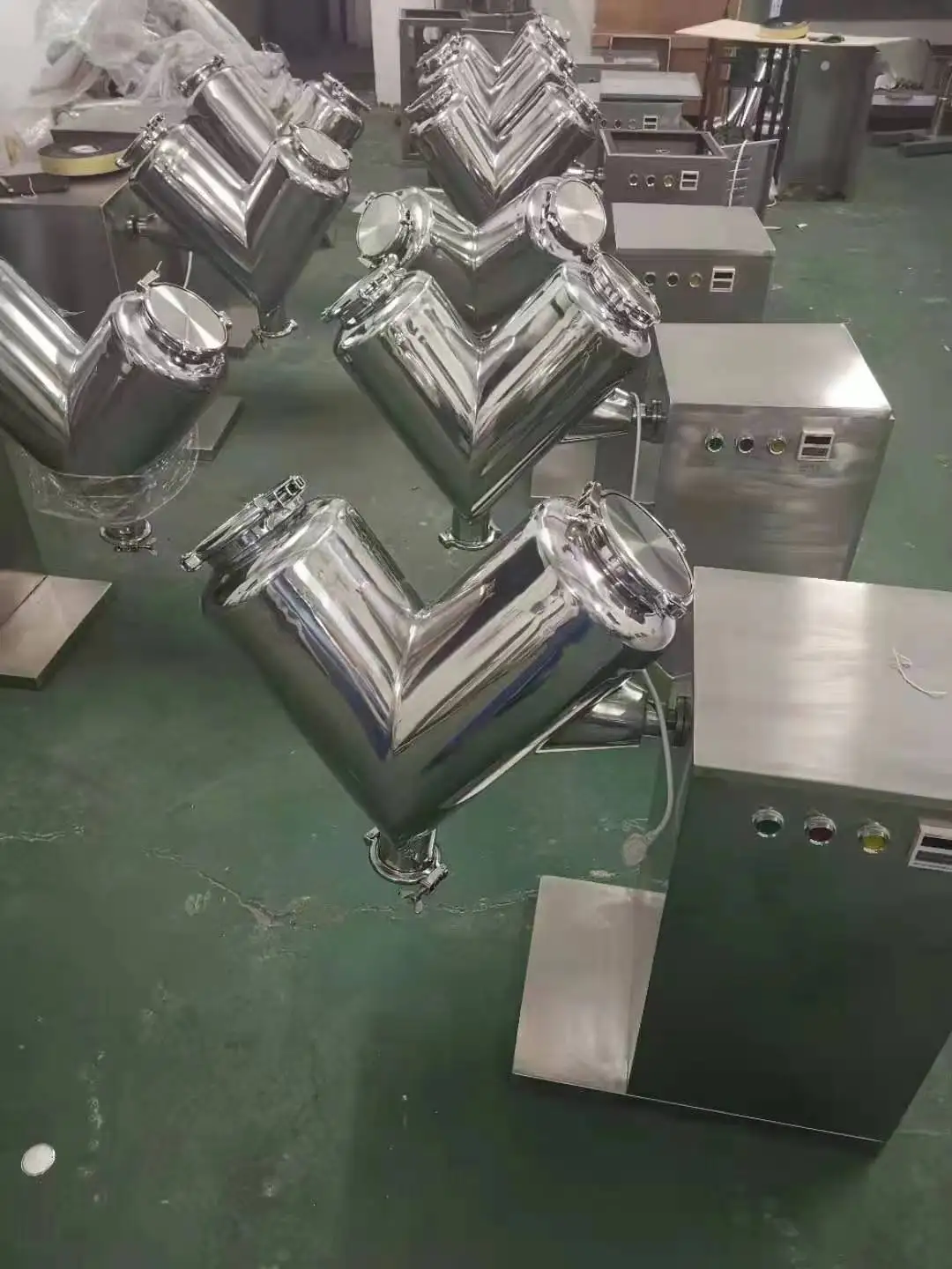 Pharmaceutical V shapes  Granule Agitator Dry protein Powder Mixing Machine Lab V Type Powder Blender Mixer