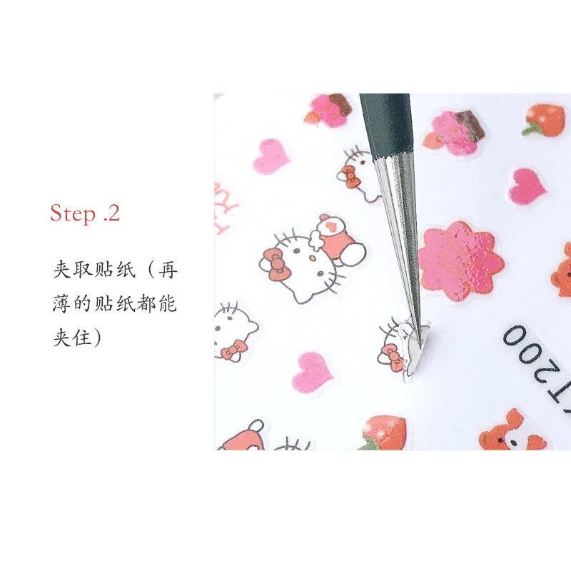 Silicone Pressing Head for 3D Sticker Rhinestones Water Sticker Stainless Steel Nail Tweezers