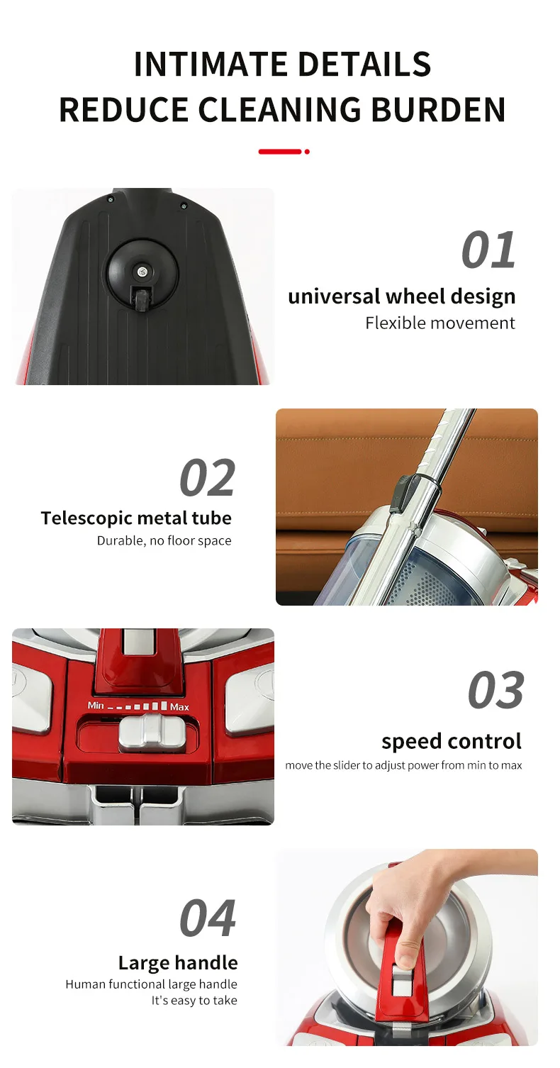 Powerful 3.5L Vacuum Cleaner Motor 1800w Canister Vacuum Cleaner Home Use Cyclone Canister Corded Vacuum Cleaner