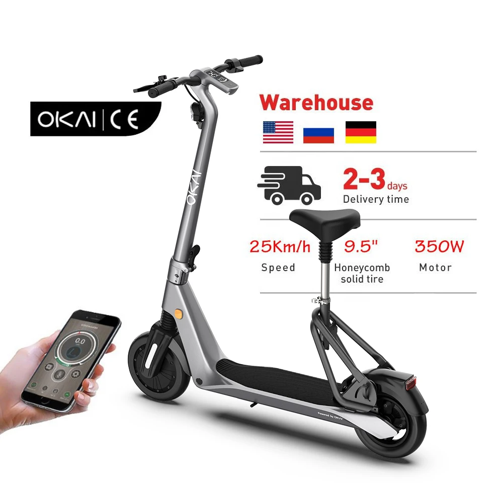 
European warehouse OKAI 2021 New Design Pro 9.5 inch 7.2Ah Battery Foldable Skateboard Electric kick Scooters 