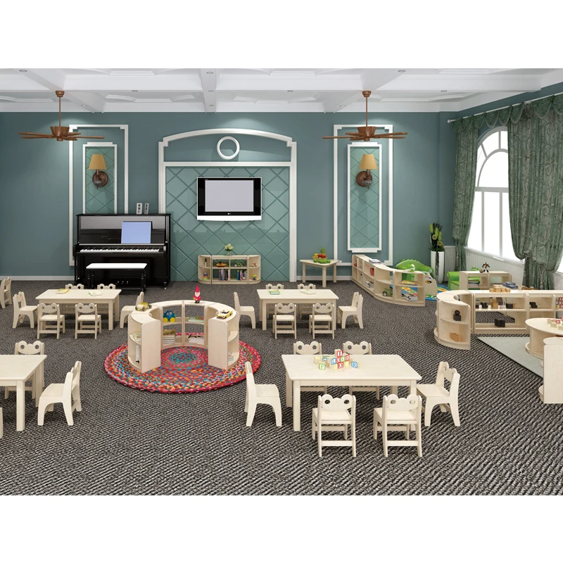 Детский сад деревянная детская мебель Daycare Center набор