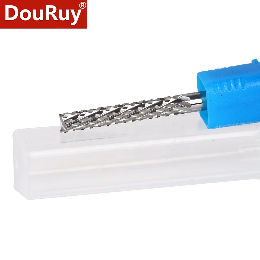 DouRuy High Quality Solid Carbide Corn Teeth End Mill wood tool carbide end mill for pcb engraving and cutting