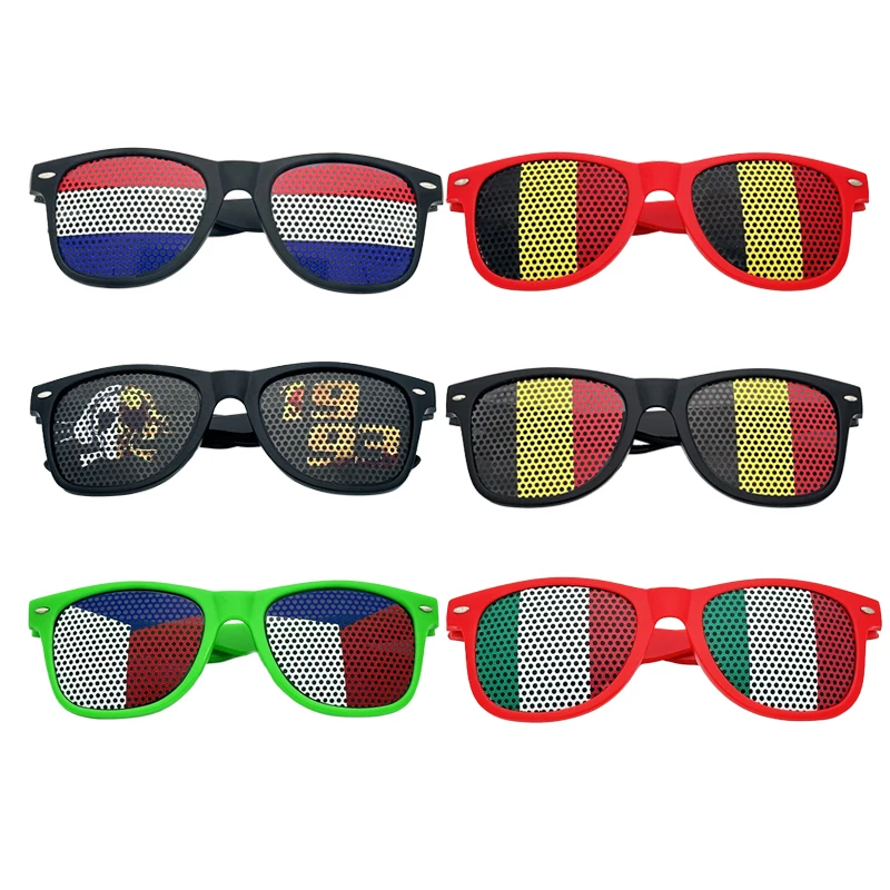 Factory UV400 custom flag sun glasses Cheap Promotion Pinhole Sticker Sunglasses for party