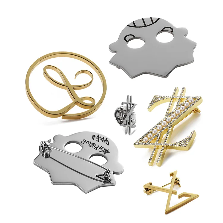 Luxury Women Fashion Jewelry Brooches Gold Silver Custom Logo Letter Name Safety Pin Brooch Designer Brooches and Pins Pins