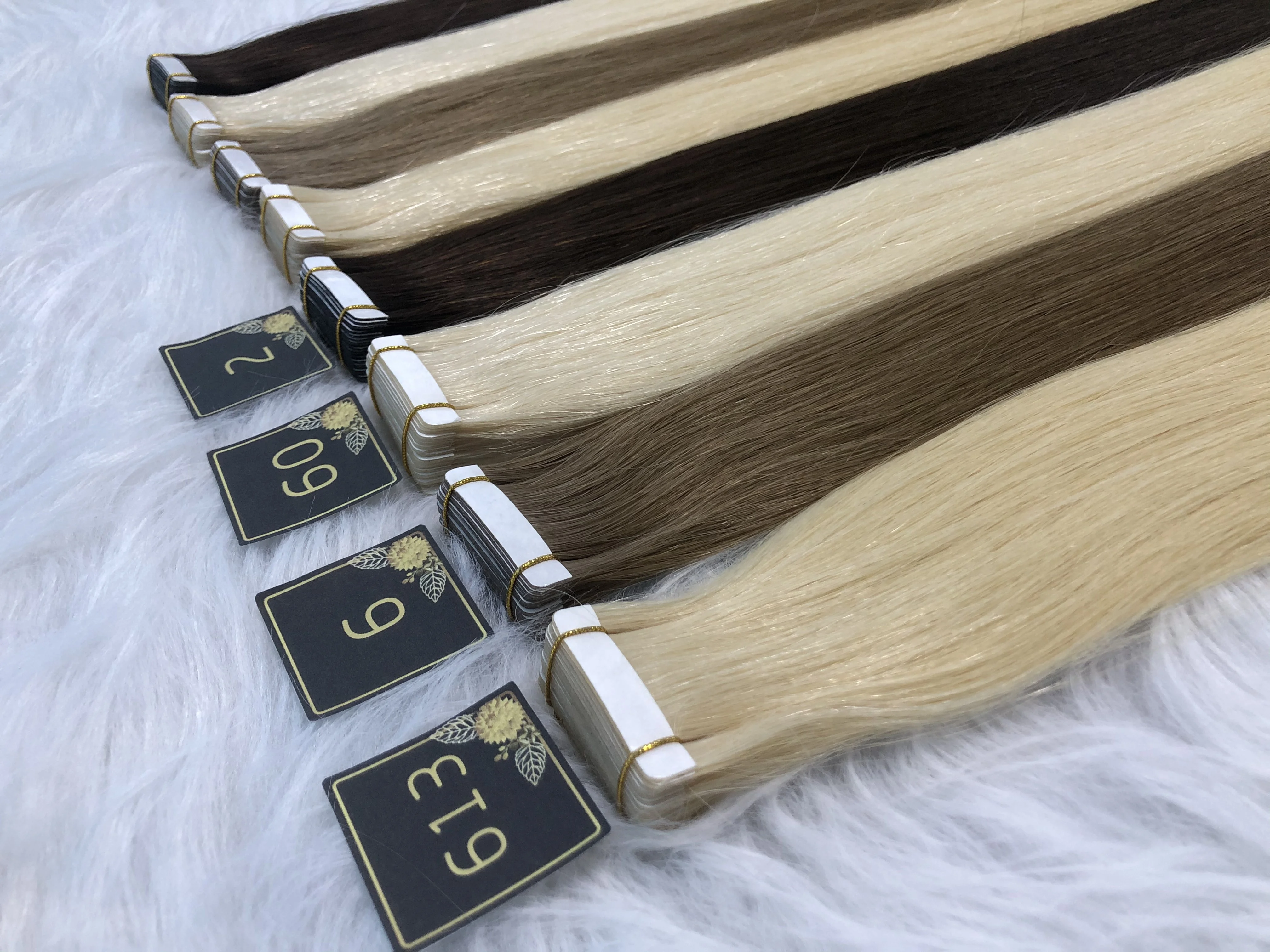 Unprocessed Cuticle Aligned Tape In Hair Extensions 100 Raw Human Hair Fuller Thick Ends Double Drawn Single Donor