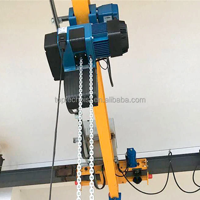 Safe reliable robust 2000 kg  electric chain hoist  smooth operation on free-standing overhead bridge processing crane 2 ton