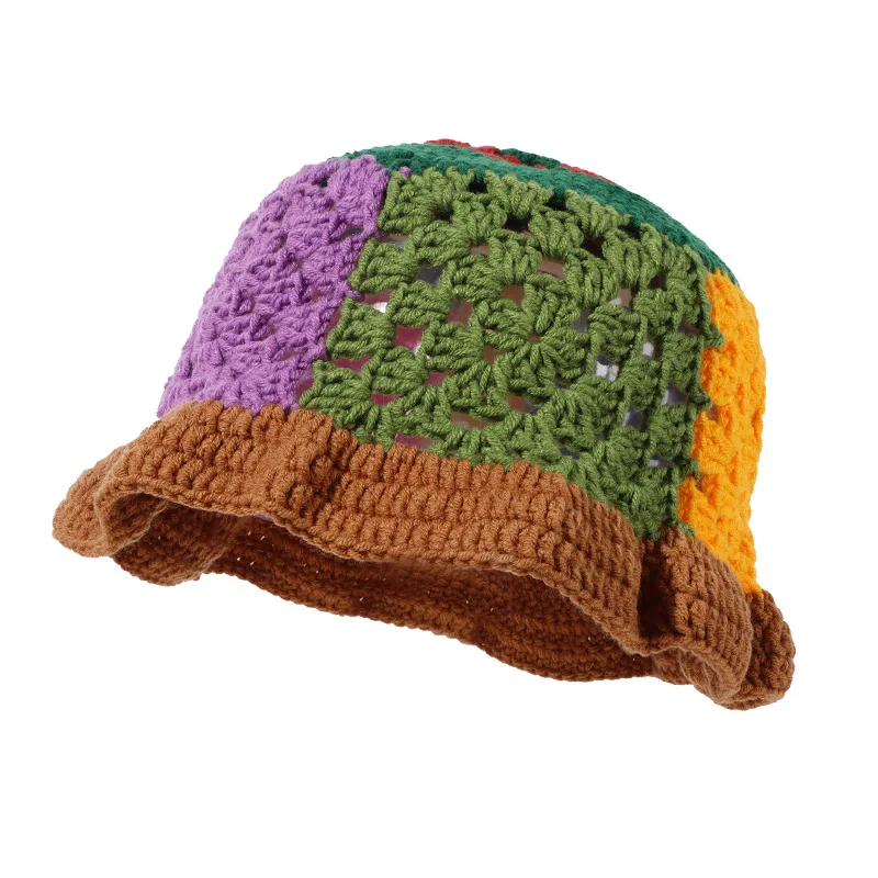 2023 Hot Sale Spring Summer Handmade Crochet Knitted Fisherman Hat For Women Girl