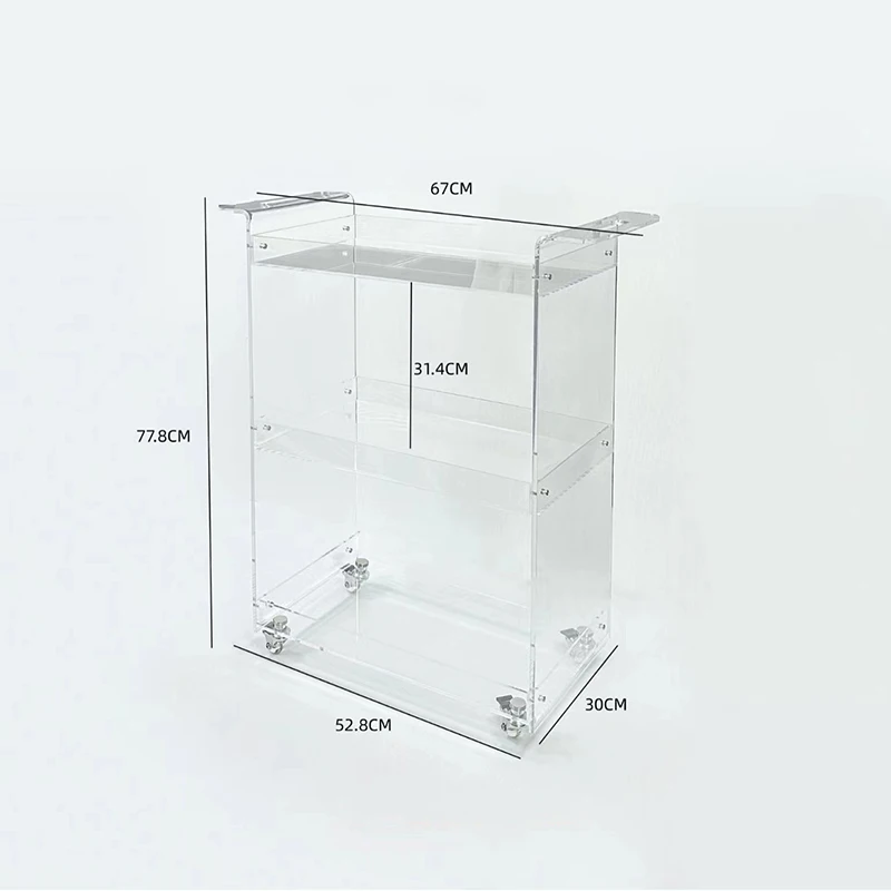 Removable Acrylic Cart Sofa Side Table Snack Storage Rack