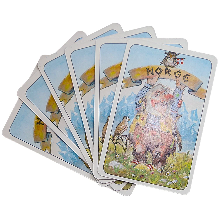 Luxury Customised Durable Plastic Printing Oiled Poker Travel Scenery Playing Cards