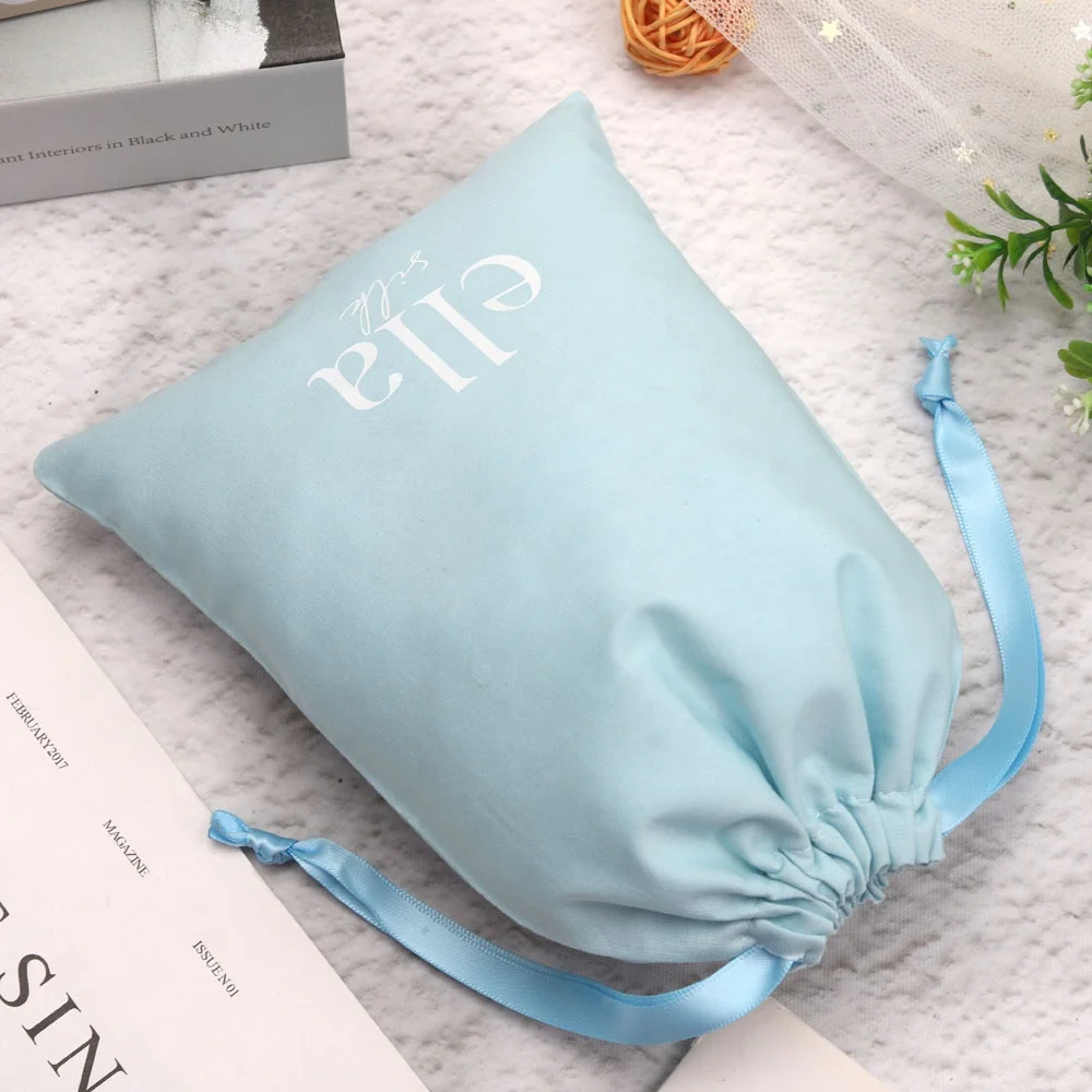 Custom Small Muslin Cotton Drawstring Cosmetic Skincare Makeup Storage Bag Organic Muslin Dust Gift Pouch