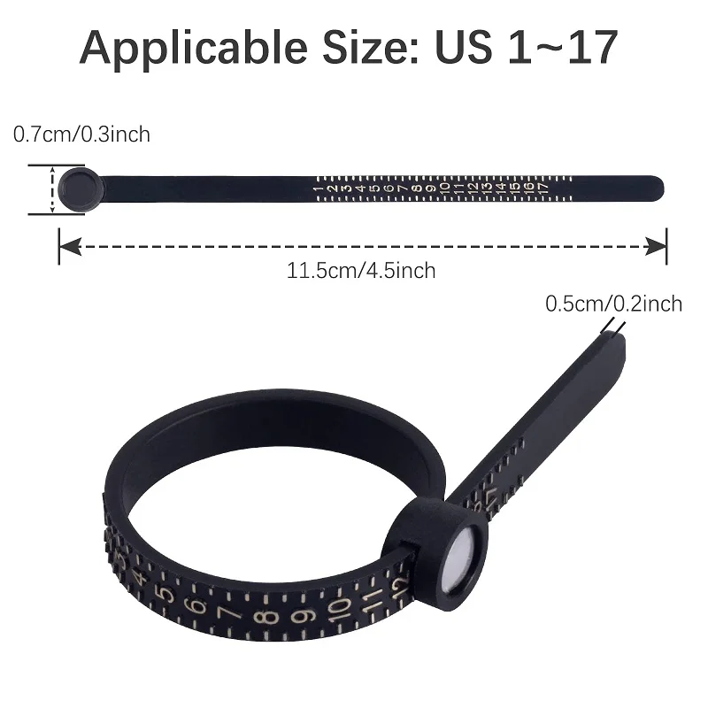 Ring Sizer Measuring Tool Reusable Finger Size Gauge Jewelry Sizing Tool