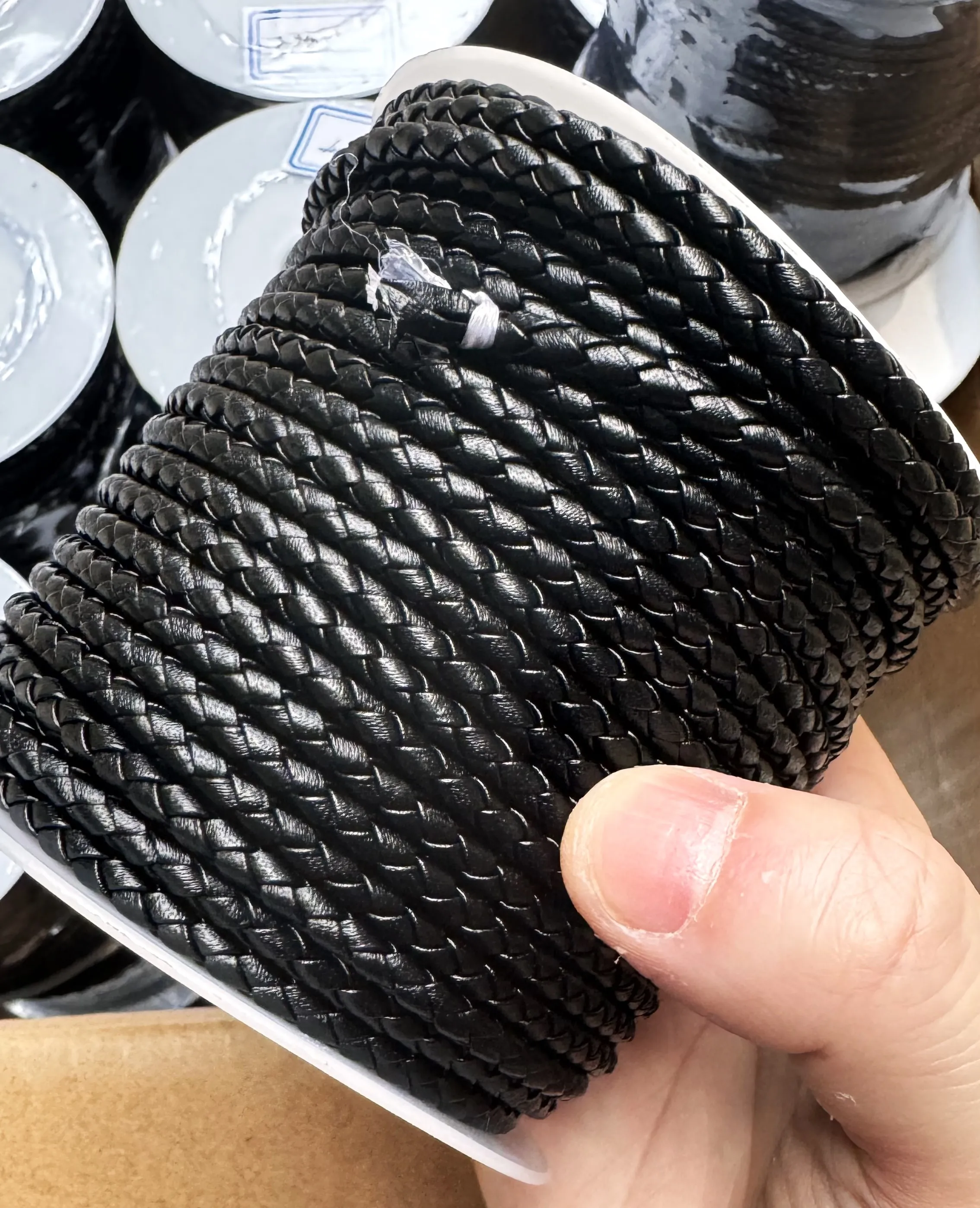BMZ Custom Super-quality durable double backing softer cow Bolo round leather cord 2/2.5/3/4/5/6 mm
