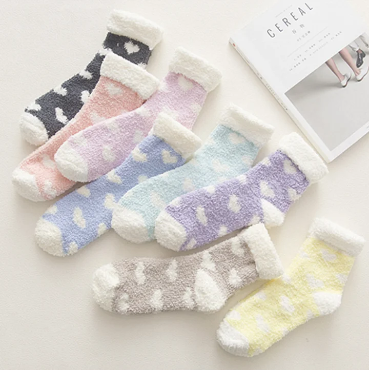 fluffy socks one size polyester custom logo animal cat paw winter ladies cosy crew fuzzy socks
