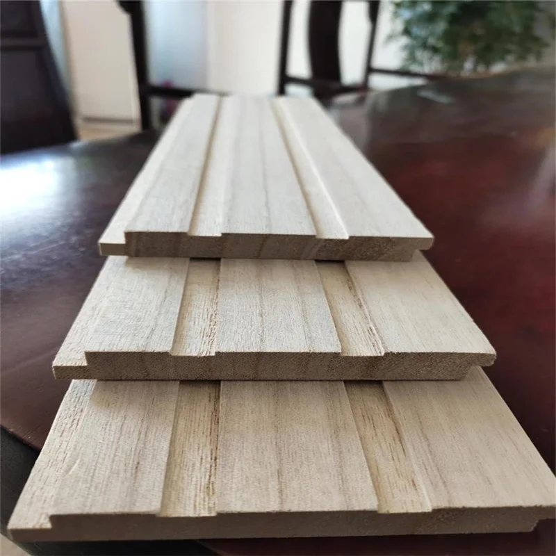 2022 paulownia panels sale decoration hotel interior wooden fluted wall board paulownia panel cladding