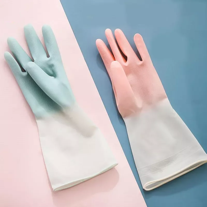 Home Cleaning Dishwashing Silicone Gloves Sponge Rubber Gloves 1 Pair Pack